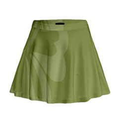 Hibiscus Sakura Woodbine Green Mini Flare Skirt by Mariart