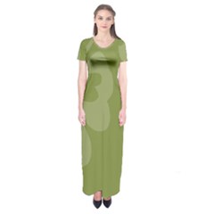 Hibiscus Sakura Woodbine Green Short Sleeve Maxi Dress by Mariart