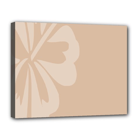 Hibiscus Sakura Toasted Almond Grey Canvas 14  X 11  by Mariart