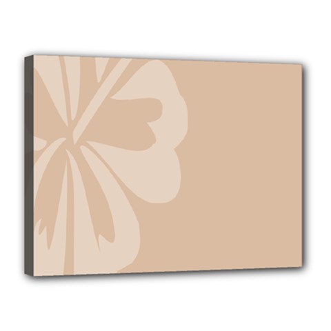 Hibiscus Sakura Toasted Almond Grey Canvas 16  X 12  by Mariart