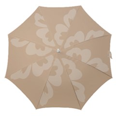 Hibiscus Sakura Toasted Almond Grey Straight Umbrellas by Mariart