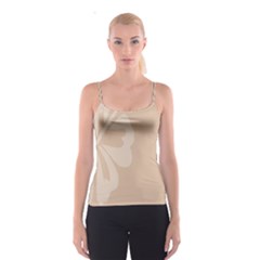 Hibiscus Sakura Toasted Almond Grey Spaghetti Strap Top by Mariart