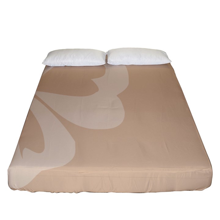 Hibiscus Sakura Toasted Almond Grey Fitted Sheet (Queen Size)