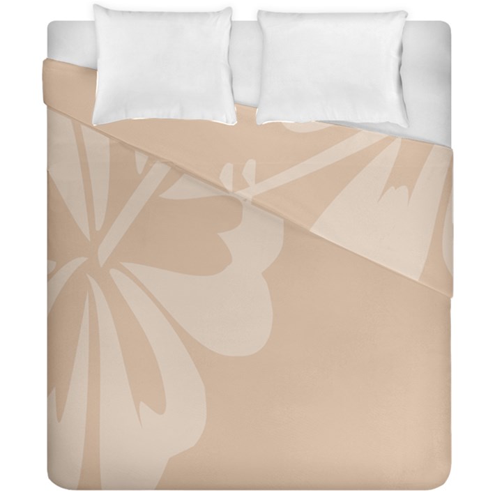 Hibiscus Sakura Toasted Almond Grey Duvet Cover Double Side (California King Size)