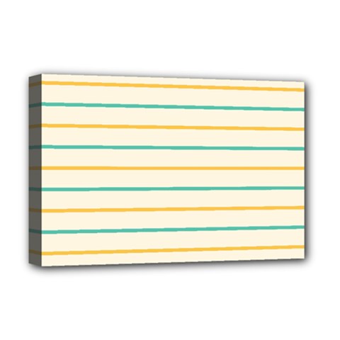 Horizontal Line Yellow Blue Orange Deluxe Canvas 18  X 12   by Mariart