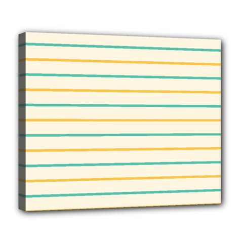 Horizontal Line Yellow Blue Orange Deluxe Canvas 24  X 20   by Mariart