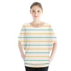 Horizontal Line Yellow Blue Orange Blouse