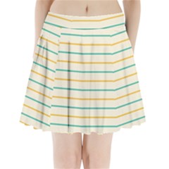 Horizontal Line Yellow Blue Orange Pleated Mini Skirt by Mariart