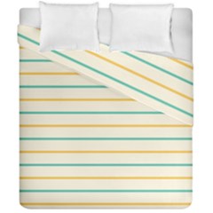 Horizontal Line Yellow Blue Orange Duvet Cover Double Side (california King Size) by Mariart