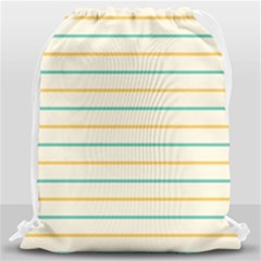 Horizontal Line Yellow Blue Orange Drawstring Bag (large) by Mariart