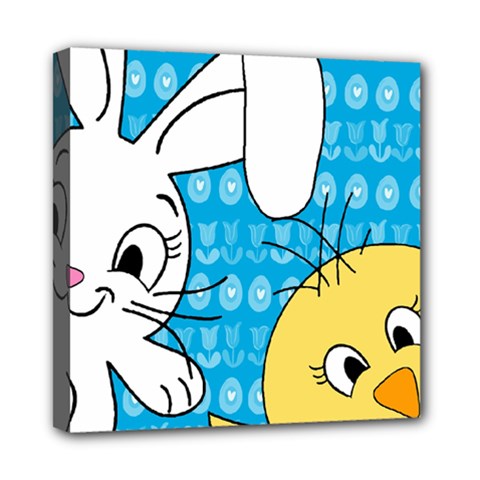 Easter Bunny And Chick  Mini Canvas 8  X 8  by Valentinaart