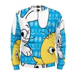 Easter Bunny And Chick  Men s Sweatshirt by Valentinaart