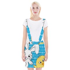 Easter Bunny And Chick  Suspender Skirt by Valentinaart