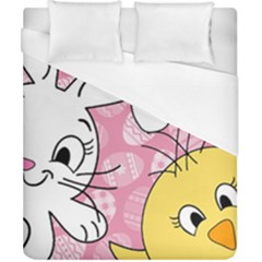 Easter Bunny And Chick  Duvet Cover (california King Size) by Valentinaart