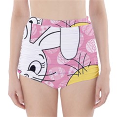 Easter Bunny And Chick  High-waisted Bikini Bottoms by Valentinaart