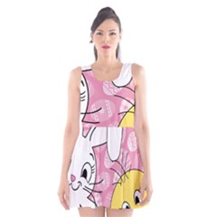 Easter Bunny And Chick  Scoop Neck Skater Dress by Valentinaart