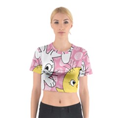 Easter Bunny And Chick  Cotton Crop Top