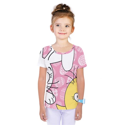 Easter Bunny And Chick  Kids  One Piece Tee by Valentinaart