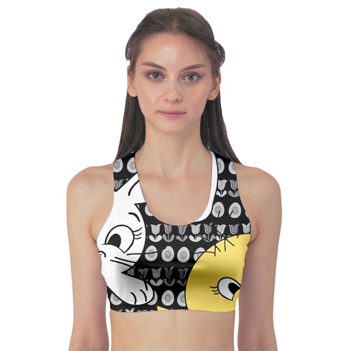 Easter bunny and chick  Sports Bra