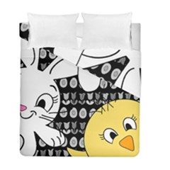 Easter Bunny And Chick  Duvet Cover Double Side (full/ Double Size) by Valentinaart