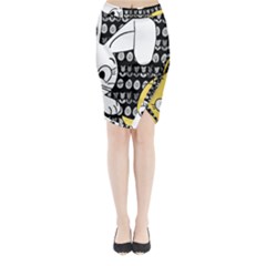 Easter Bunny And Chick  Midi Wrap Pencil Skirt by Valentinaart