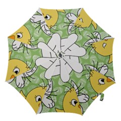 Easter Bunny And Chick  Hook Handle Umbrellas (large) by Valentinaart