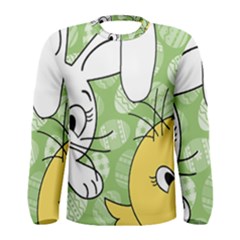 Easter Bunny And Chick  Men s Long Sleeve Tee by Valentinaart