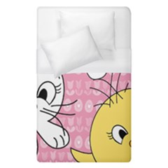 Easter Bunny And Chick  Duvet Cover (single Size) by Valentinaart