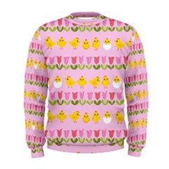 Easter - Chick And Tulips Men s Sweatshirt by Valentinaart