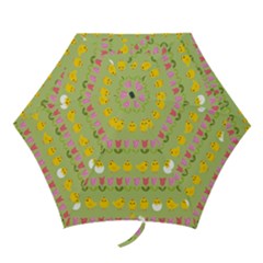 Easter - Chick And Tulips Mini Folding Umbrellas by Valentinaart