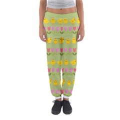 Easter - Chick And Tulips Women s Jogger Sweatpants by Valentinaart