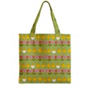 Easter - chick and tulips Zipper Grocery Tote Bag View1