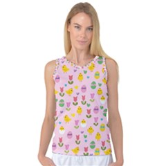 Easter - Chick And Tulips Women s Basketball Tank Top by Valentinaart