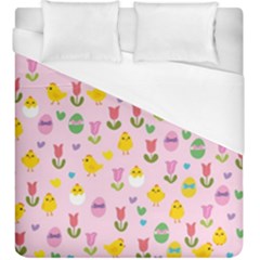 Easter - Chick And Tulips Duvet Cover (king Size) by Valentinaart