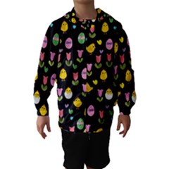 Easter - Chick And Tulips Hooded Wind Breaker (kids) by Valentinaart