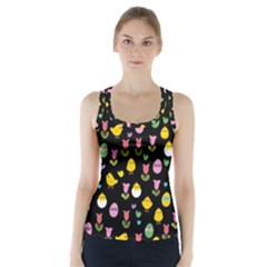 Easter - Chick And Tulips Racer Back Sports Top by Valentinaart