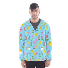 Easter - Chick And Tulips Hooded Wind Breaker (men) by Valentinaart