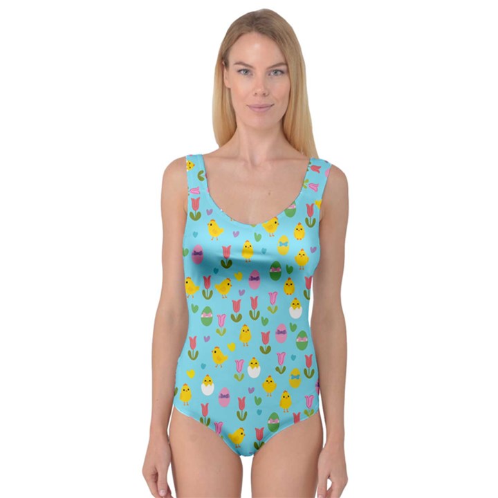 Easter - chick and tulips Princess Tank Leotard 