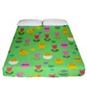 Easter - chick and tulips Fitted Sheet (Queen Size) View1