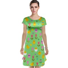 Easter - Chick And Tulips Cap Sleeve Nightdress by Valentinaart