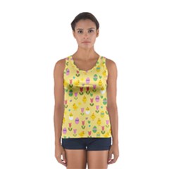 Easter - Chick And Tulips Women s Sport Tank Top  by Valentinaart