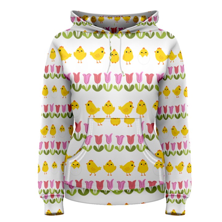 Easter - chick and tulips Women s Pullover Hoodie