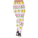 Easter - chick and tulips Velvet Leggings View2