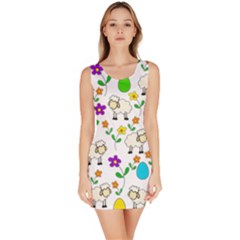 Easter Lamb Sleeveless Bodycon Dress by Valentinaart