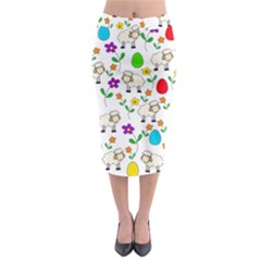 Easter Lamb Midi Pencil Skirt by Valentinaart