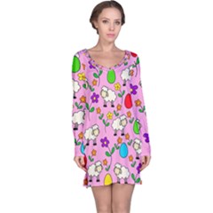 Easter Lamb Long Sleeve Nightdress by Valentinaart