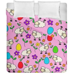 Easter Lamb Duvet Cover Double Side (california King Size) by Valentinaart