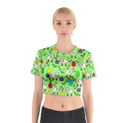 Easter Lamb Cotton Crop Top by Valentinaart