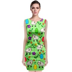 Easter Lamb Sleeveless Velvet Midi Dress by Valentinaart