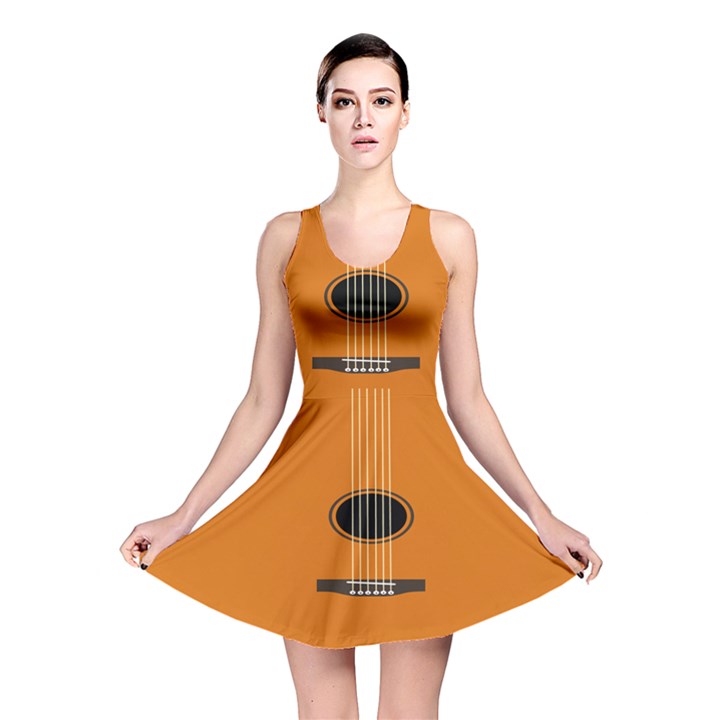 Minimalism Art Simple Guitar Reversible Skater Dress